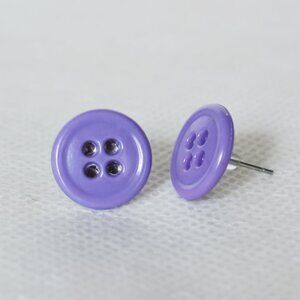 Light Purple Button Stud Earrings